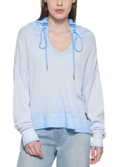 Dkny Jeans Hooded Waffle-Knit Top