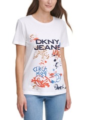 Dkny Jeans Juniors' Graffiti Logo T-Shirt