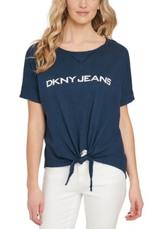 Dkny Jeans Logo Tie-Front T-Shirt