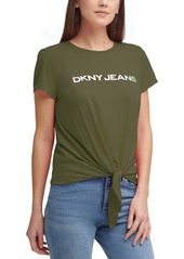 Dkny Jeans Logo Tie-Front Top