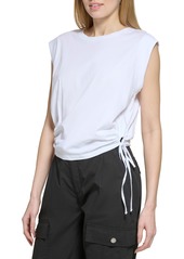 DKNY Jeans Side Tie Muscle T-Shirt in White at Nordstrom Rack