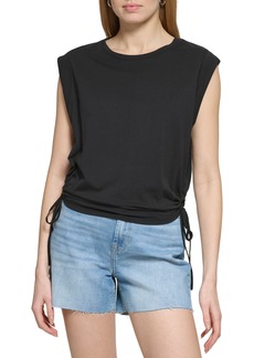 DKNY Jeans Side Tie Muscle T-Shirt in Black at Nordstrom Rack