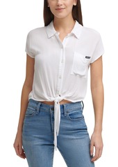 Dkny Jeans Tie-Front Shirt