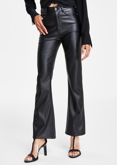 Dkny Jeans Women's Boreum Faux-Leather Flare Pants - Black