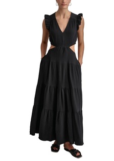 Dkny Jeans Women's Cotton Gauze Cutout Maxi Dress - Black