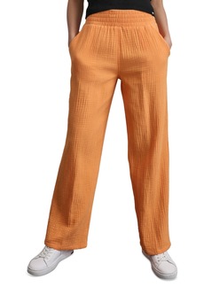 Dkny Jeans Women's High-Rise Gauze Straight-Leg Pants - Orange Blossom