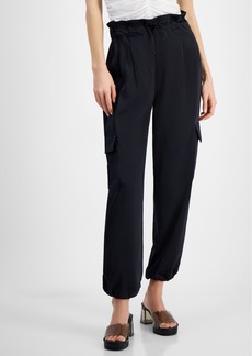 Dkny Jeans Women's High-Waisted Cargo Pants - Blk - Black
