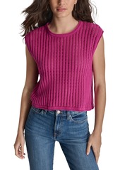 Dkny Jeans Women's Ribbed Sleeveless Sweater Vest - Raspbrry C