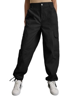 Dkny Jeans Women's Straight-Leg High-Waist Adjustable-Cuff Cargo Pants - Blk - Black