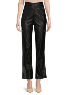 DKNY Jeans Faux Leather Cargo Pants