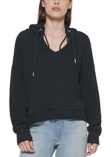 DKNY Jeans Womens Comfy Cozy Hooded Sweater