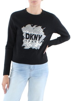 DKNY Jeans Womens Crewneck Cozy Sweatshirt