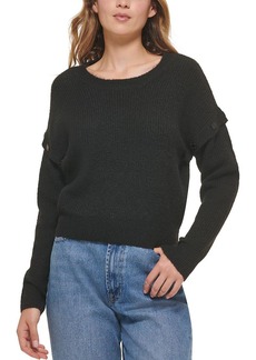 DKNY Jeans Womens Drop Shoulder Crewneck Pullover Sweater