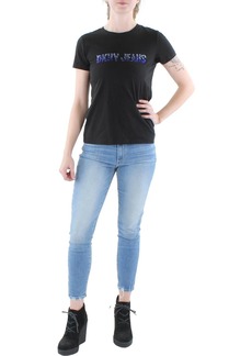 DKNY Jeans Womens Logo Embellished T-Shirt