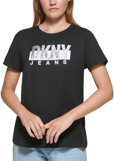DKNY Jeans Womens Logo Graphic Graphic T-Shirt