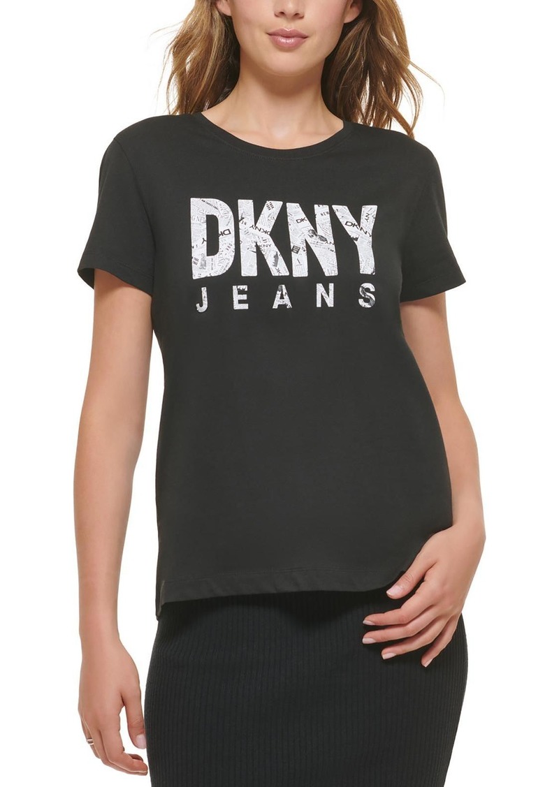 DKNY Jeans Womens Logo Graphic T-Shirt