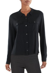 DKNY Jeans Womens Printed Hearts Button-Down Top