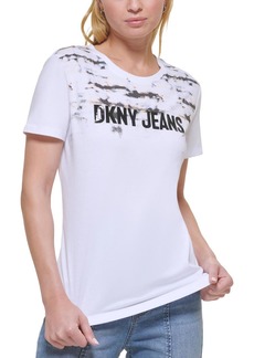 DKNY Jeans Womens Printed ogo Graphic T-Shirt