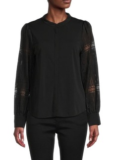 DKNY Lace Sleeve Shirt