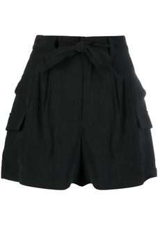 DKNY lace-up pleated shorts