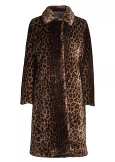 DKNY Leopard-Print Faux Fur Coat