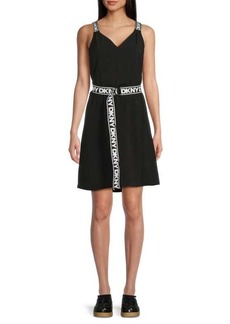 DKNY Logo Belted Mini Dress