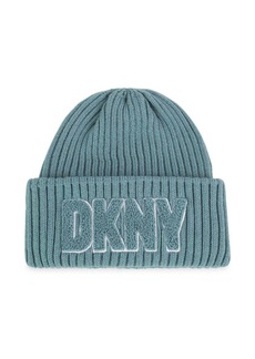 DKNY logo-patch ribbed beanie