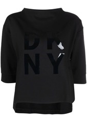 DKNY logo-print cropped sweatshirt