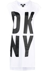 DKNY logo-print sleeveless tunic top