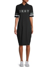 DKNY Logo-Print Stretch-Cotton Dress