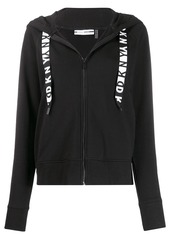 DKNY logo trim zip hoodie
