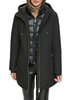 DKNY Longline Hooded Puffer Jacket