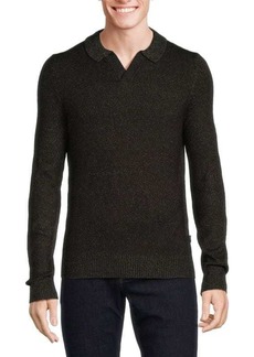 DKNY Metallic Johnny Collar Sweater