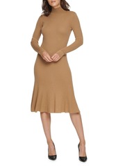 DKNY Mockneck Stretch Merino Wool-Blend Dress