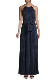 DKNY Pleated Belted Gown