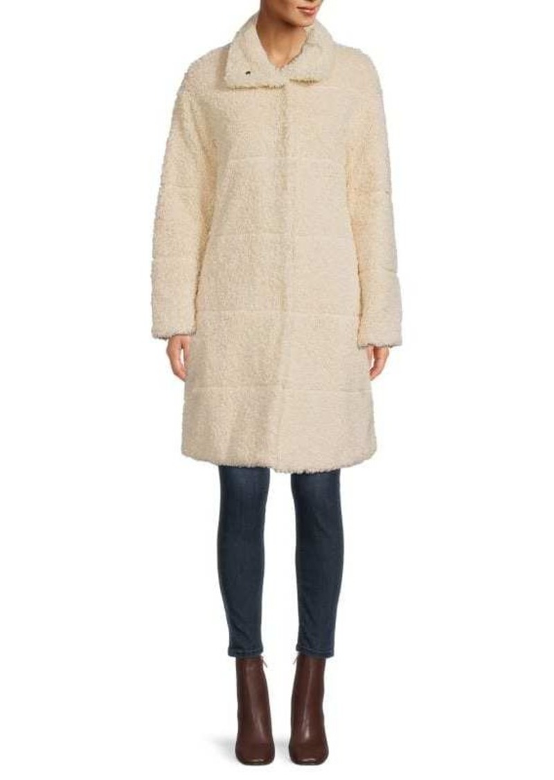 DKNY Reversible Quilted Faux Fur Coat