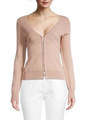 DKNY Rib Knit Hook And Eye Cardigan