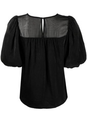 DKNY ruched-detail short-sleeves blouse