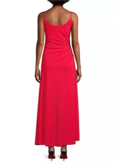 DKNY Rustic Chic Crepe Ruched Maxi Dress