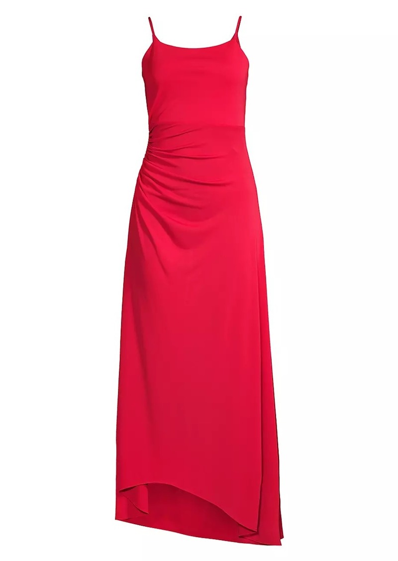 DKNY Rustic Chic Crepe Ruched Maxi Dress