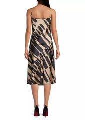 DKNY Rustic Chic Geometric Slip Midi-Dress