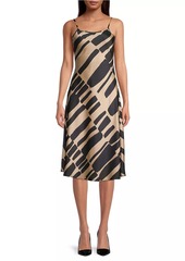 DKNY Rustic Chic Geometric Slip Midi-Dress