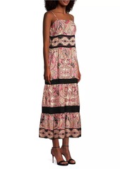 DKNY Rustic Chic Georgette Paisley Maxi Dress