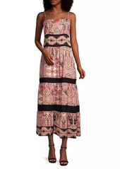 DKNY Rustic Chic Georgette Paisley Maxi Dress