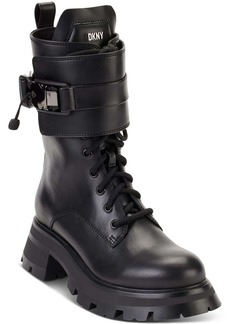DKNY Sava Womens Magnetic Closer Lug Sole Combat & Lace-up Boots