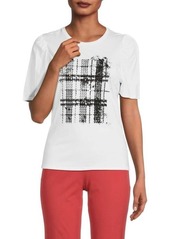 DKNY Sequin Plaid Graphic Tee