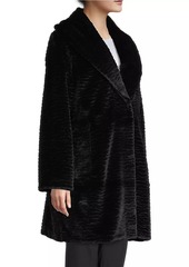DKNY Shawl Collar Faux Fur Coat
