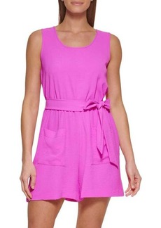 DKNY Sleeveless Belted Romper