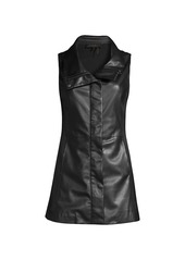 DKNY Sleeveless Faux Leather Moto Vest