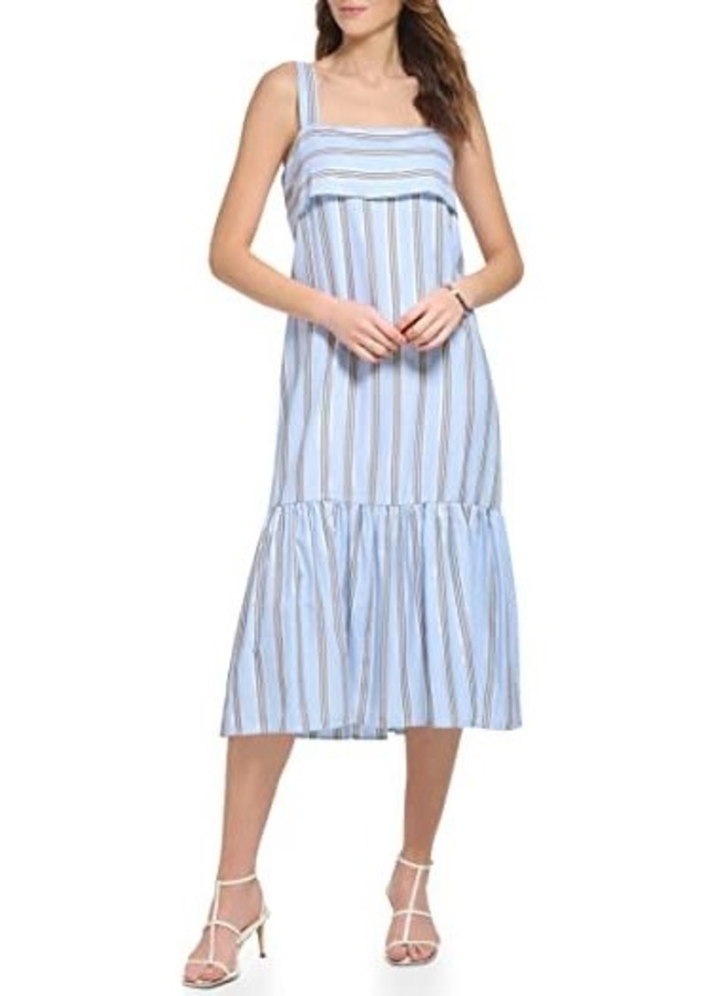 DKNY Sleeveless Lurex Stripe Dress